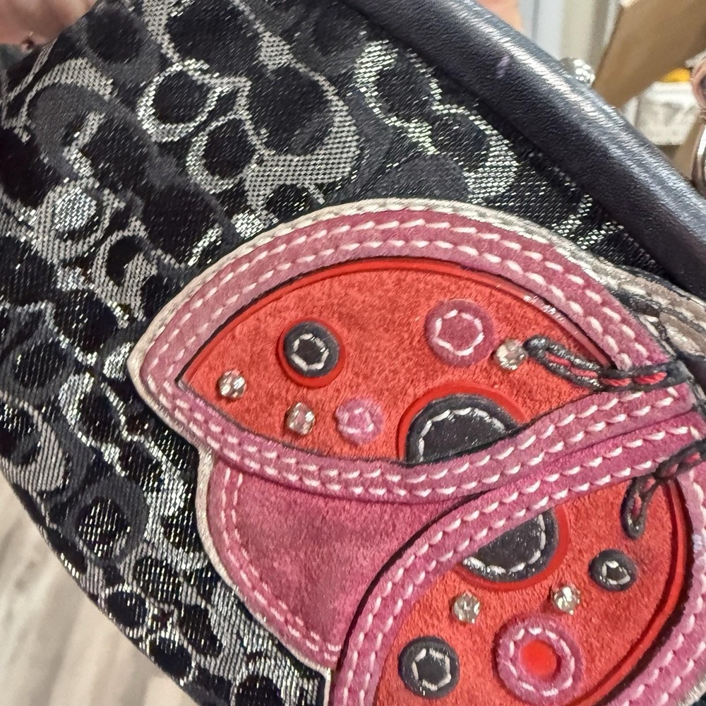 Extremely Rare Optic Lurex Coach Ladybug Wristlet - Picture 8 of 8